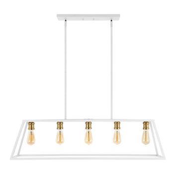 Floyd 38" Adjustable Iron Farmhouse Vintage LED Dimmable Pendant - JONATHAN Y